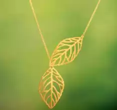Y Drop Leaf Necklace, Brass 18k gold plated jewelry for women, Handmade Jewelry